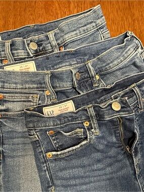 GAP True Skinny Jeans Lot 3 Size 28/6 Y2K High Rise Raw Hem Distressed Denim